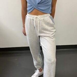 Blue Blush Gray and Denim Track Pants